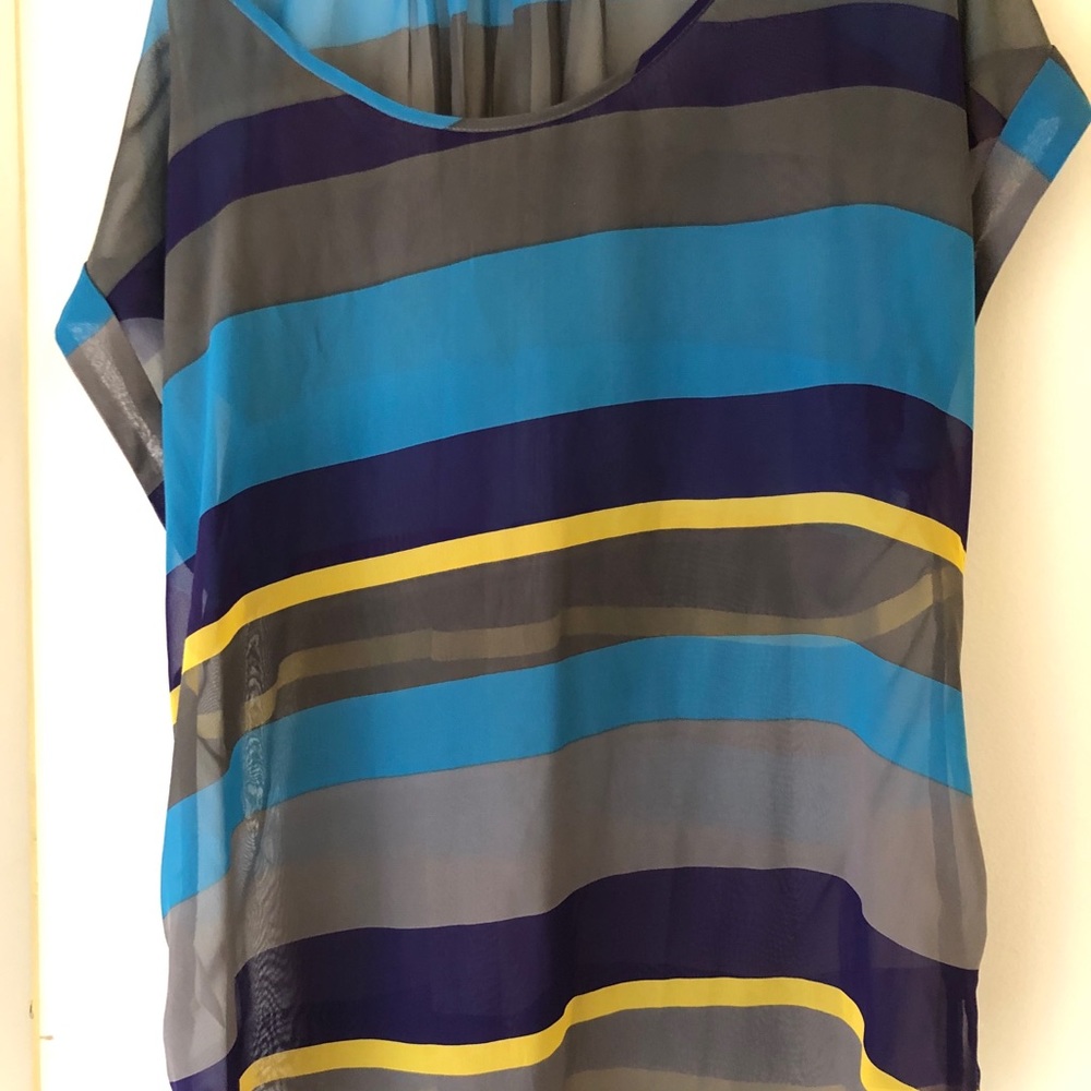 Short sleeve stripe blouse